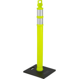 Global Industrial Reflective Delineator Post with Square Base 49""H Lime Green