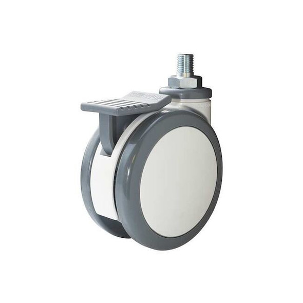 Twin Wheel Swivel Caster Brake,Nylon,5 in,297 lb