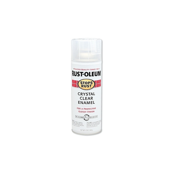 Stops Rust® Clear Enamel Spray Paint, 12 oz Aerosol Can, Crystal, Glossy Finish