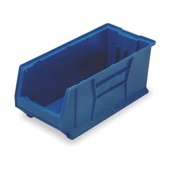 Storage Bin, Polypropylene/Polyethylene, Blue, 10 in H, 11 in W, 29 7/8 in L