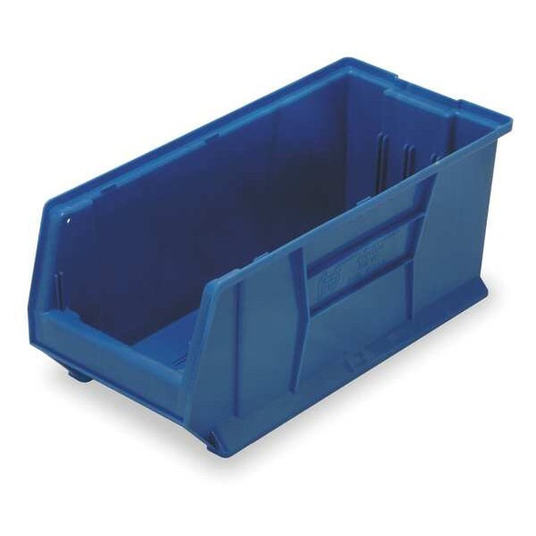 Storage Bin, Polypropylene/Polyethylene, Blue, 10 in H, 11 in W, 29 7/8 in L