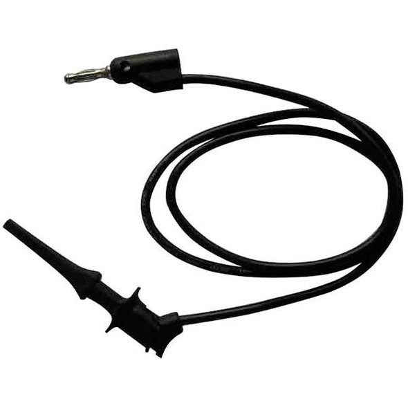 Test Lead, Test Clip to Stackable Banana Plug, 60", PVC, Black