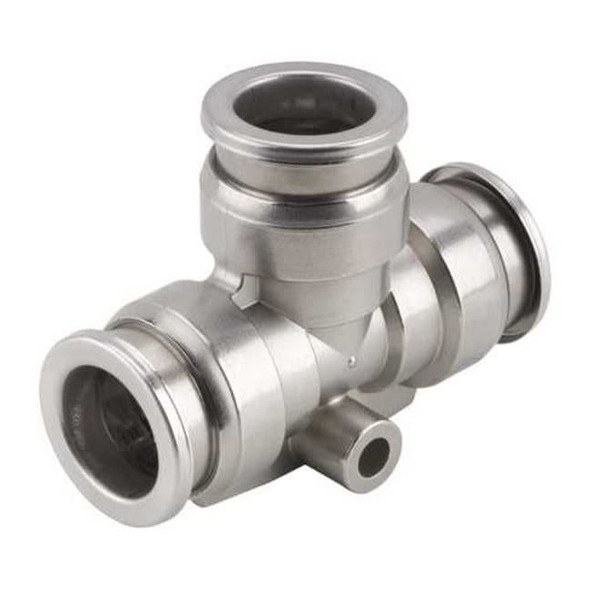 Smc Tee, SS, Push-Fit 8 mm, 8 mm, 8 mm KQG2T08-00