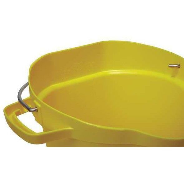 Vikan 5 1/4 gal Round Bucket, 15 in H, 14 1/8 in Dia, Yellow, Polypropylene/Stainless Steel 56926