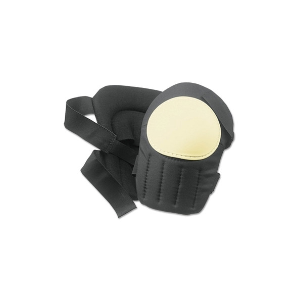 Plastic Cap Swivel Knee Pads, Hook-and-Loop, Black/White Cap