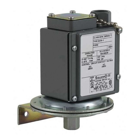 Vacuum Switch, Standard, SPDT-1NO/1NC, 0 to 28.7 in Hg Range