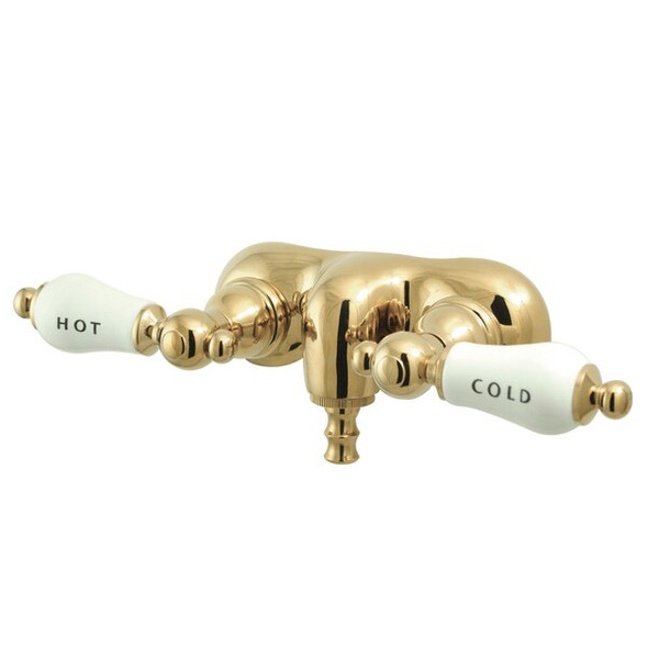 Wall-Mount Clawfoot Tub Faucet, Polished Brass, Tub Wall Mount