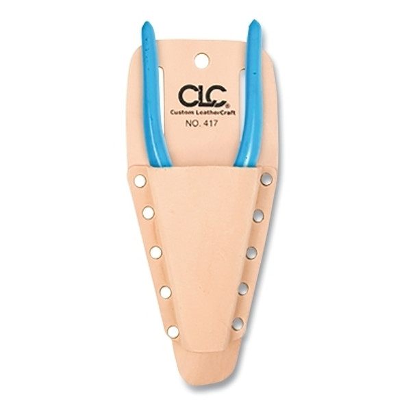 Plier/Tool Holder, 1 Compartment, Molded Top Grain Leather, Tan, For Tools Up to 10 in L