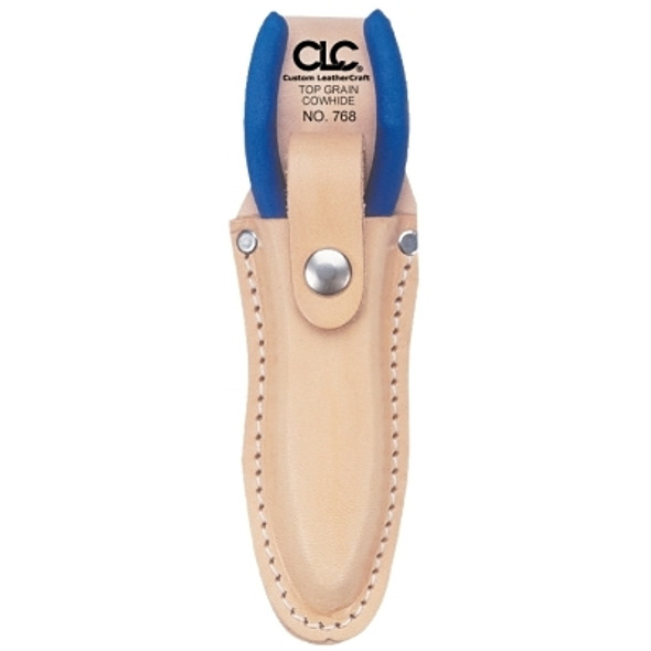 Plier/Tool Holder, 1 Compartment, Molded Top Grain Leather, Tan, For Tools Up to 10 in L, Snap-Closure Securing Strap