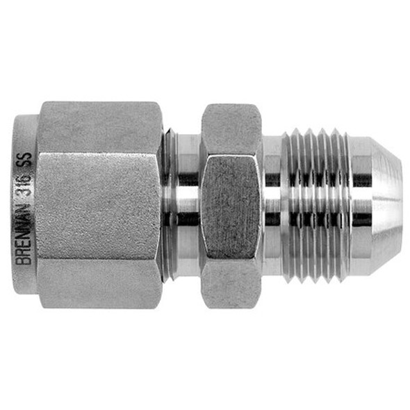 Brennan Industries Strt, SS, Comp. 1 in, Comp. 1/16 in N2402-16-16-SS