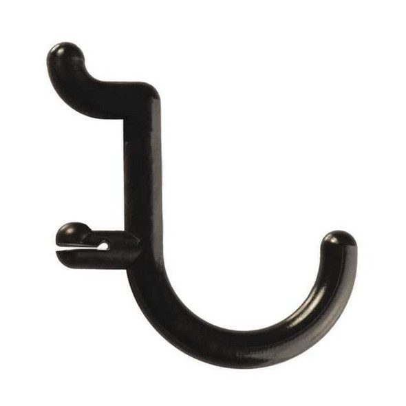 Functionaire Locking Pegboard Hooks,1 in.L,Blk,PK8 FH1-4