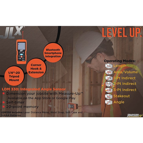 Johnson Level & Tool Laser Distance Meter,Indoor,330 ft. LDM330