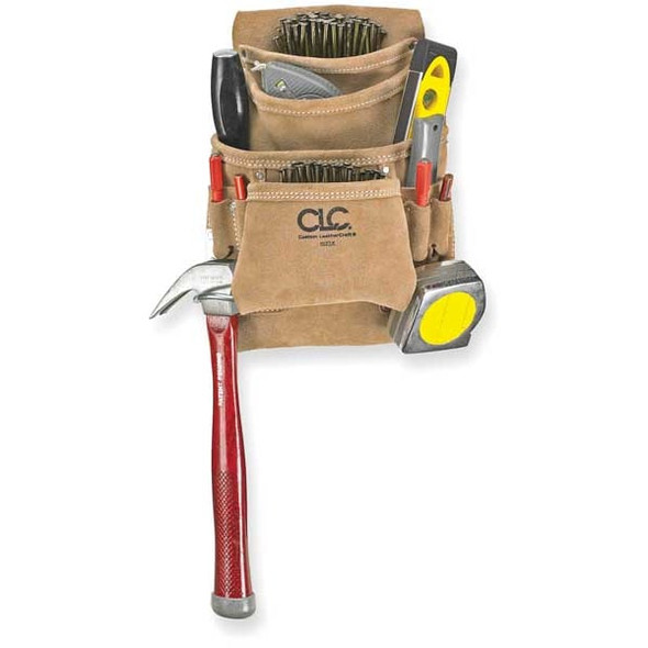 Clc Work Gear Tool Pouch, Tool Pouch, Tan, Leather, 10 Pockets I923X