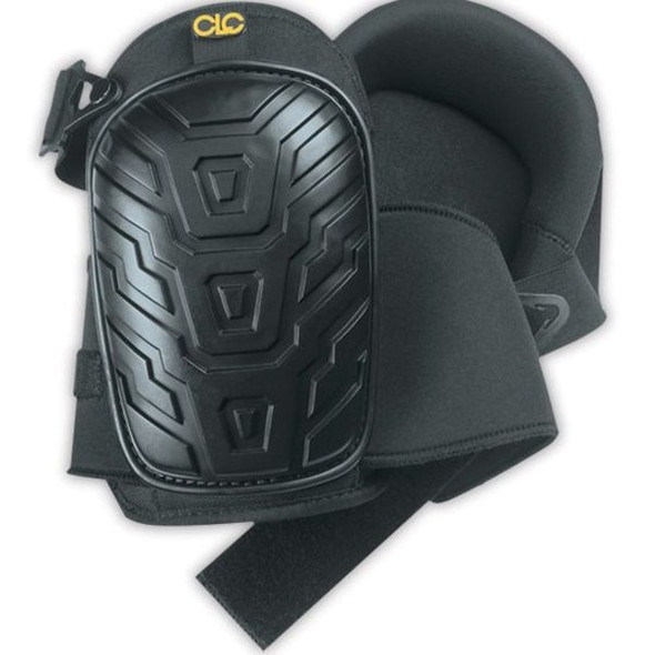 Knee Pad, Non-skid, Foam Pad, Plastic Cap, Hook-and-Loop, Quick Release Closure, 2 Straps, Black