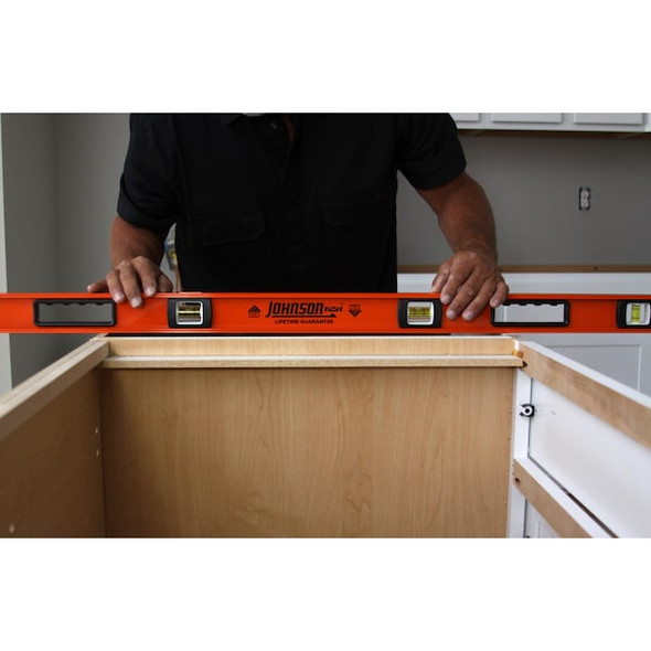 Johnson Level & Tool I-Beam Level,Number of Vials 4,48 in. L 1253-4800