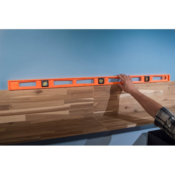 Johnson Level & Tool Level,Plastic,48 In L,3 Vials,Orange 7748-O
