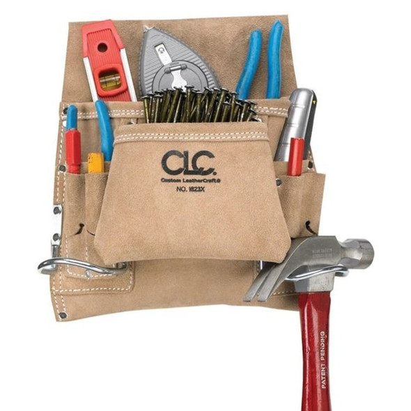 Clc Work Gear Tool Pouch, Tool Pouch, Tan, Leather, 8 Pockets I823X