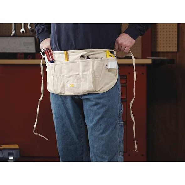 Clc Work Gear Tool Apron, Tool Apron, White, Canvas, 5 Pockets C12