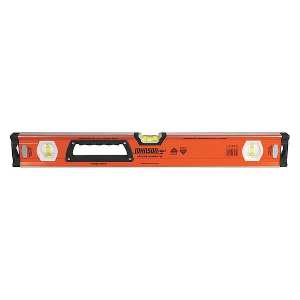 Johnson Level & Tool Box Level,Aluminum,24 in. L,Yellow 1717-2400