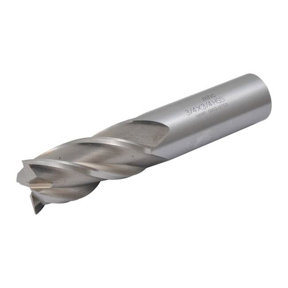 3/4 X 3/4" 4 Flute High Speed Steel Single End Center Cut End Mill