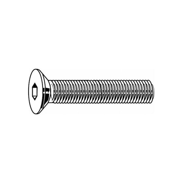 #8-32 Socket Head Cap Screw, Flat, Zinc Plated Steel, 3/4 in Length, 100 PK