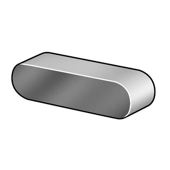Oversized Machine Key, Round End, Steel, Plain, 1-1/2 in L, 3/8 in Sq, 5 PK