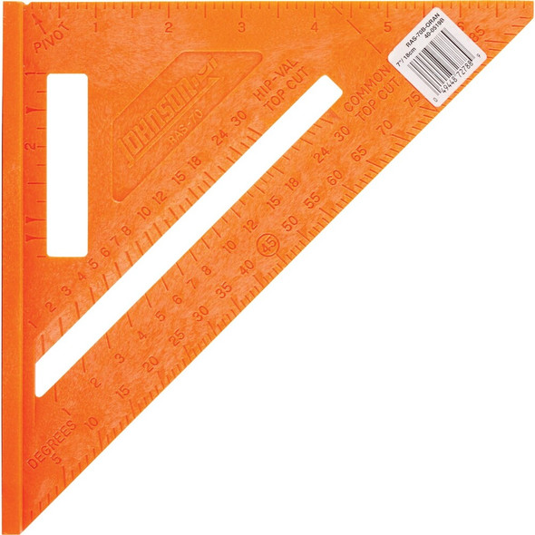 Johnson Level 7 In. Plastic Structo-Cast Rafter Square RAS-70B-ORAN 365633