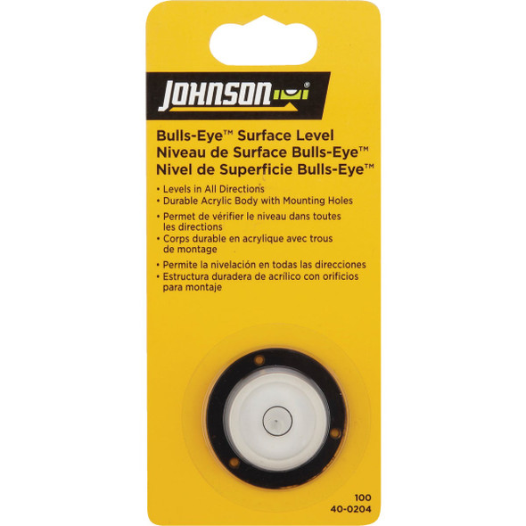 Johnson Level 1-3-4 In. Dia. Bull's Eye Surface Level 100 365900