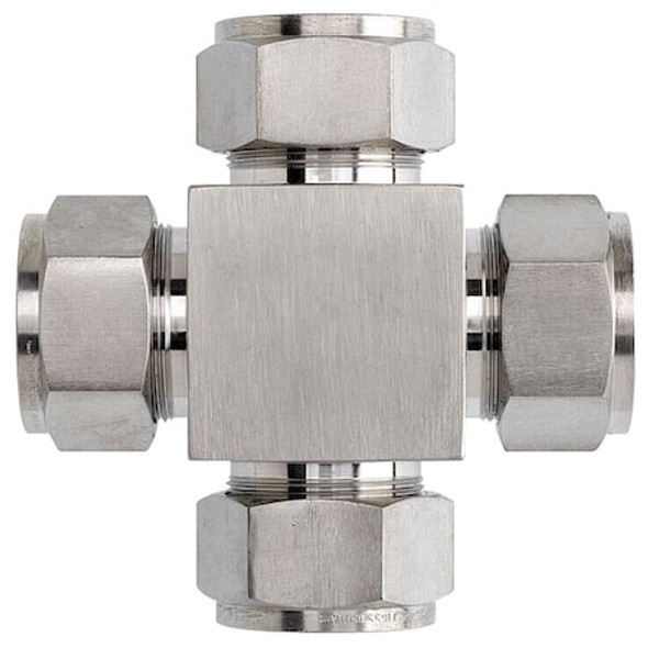 Brennan Industries Cross, SS, Comp 1/8", 1/8", 1/8", 1/8" N2650-02-02-02-02-SS