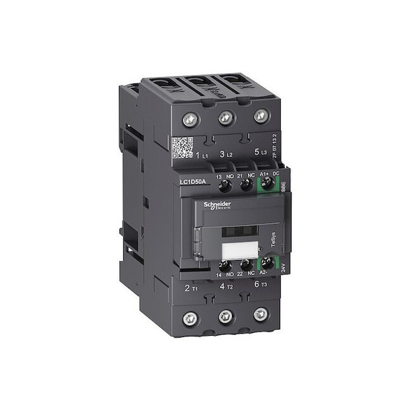 IEC Magnetic Contactor, 1NC/1NO, 24V DC, 3 P, Non-Reversing, Screw Clamp