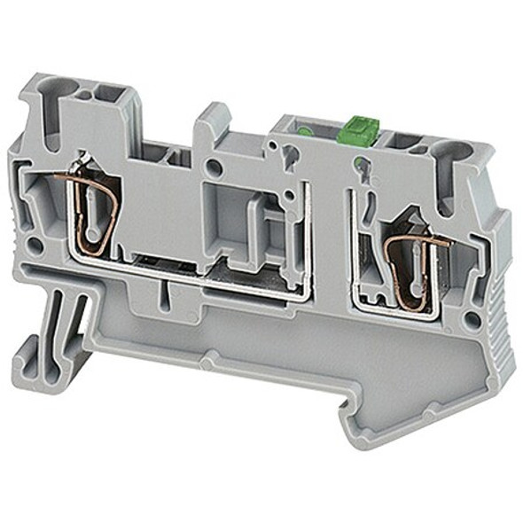 Terminal Block, Blade Disconnect, 1 Pole, 16 A, 600 V AC, 12 AWG, Gray