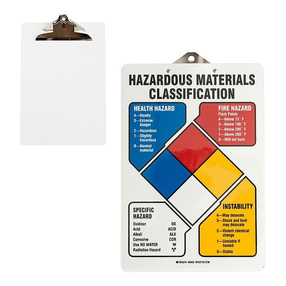 Brady Clipboard, 13" Height, 9" Width, Rectangle 99426