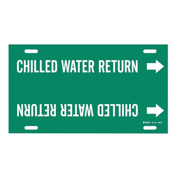 Brady Pipe Mrkr,Chilled Water Return,10to15 In 4023-H