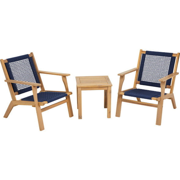 3-Piece Navy Acacia Wood Chat Set 894774