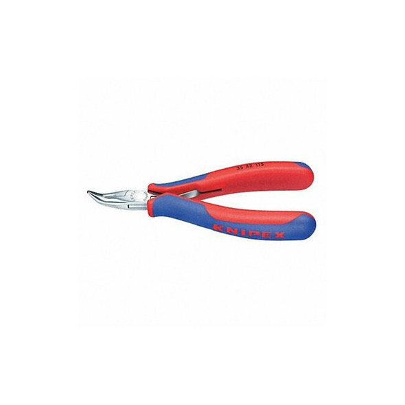 Knipex 4 1/2 in Bent Round Nose Plier Multi-Component Grip Handle 35 42 115
