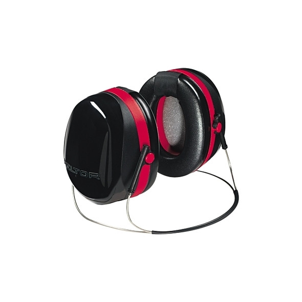 PELTOR™ Optime™ 105 Earmuff, 29 dB NRR, Black/Red, Behind-the-Head