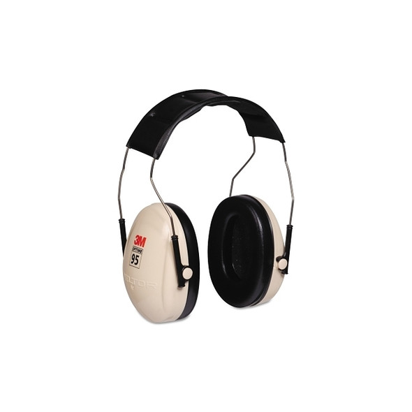 PELTOR™ Optime™ 95 Earmuff, 21 dB NRR, White/Black, Over the Head