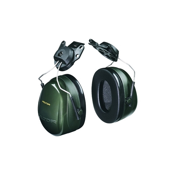 PELTOR™ Optime™ 101 Earmuff, 24 dB NRR, Dark Green, Cap Mount