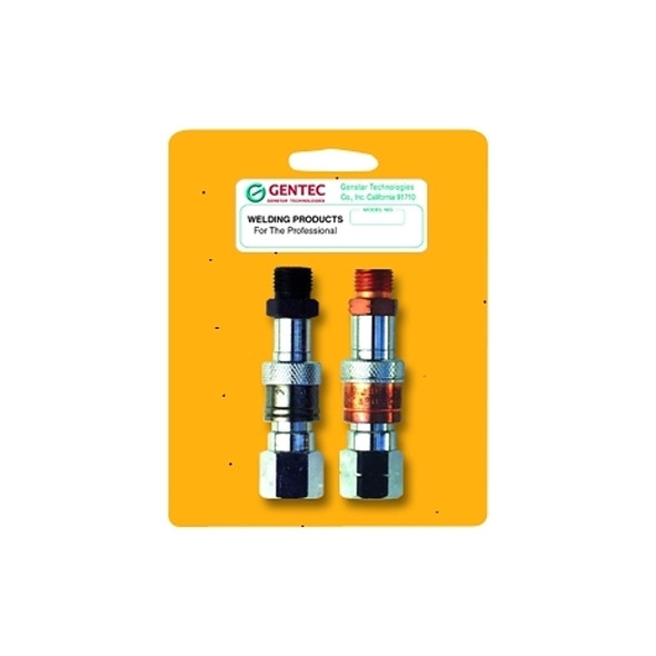 Quick Connector Set, Regulator-to-Hose, Steel/Brass, Fuel/Oxygen, B-Size 9/16 in-18