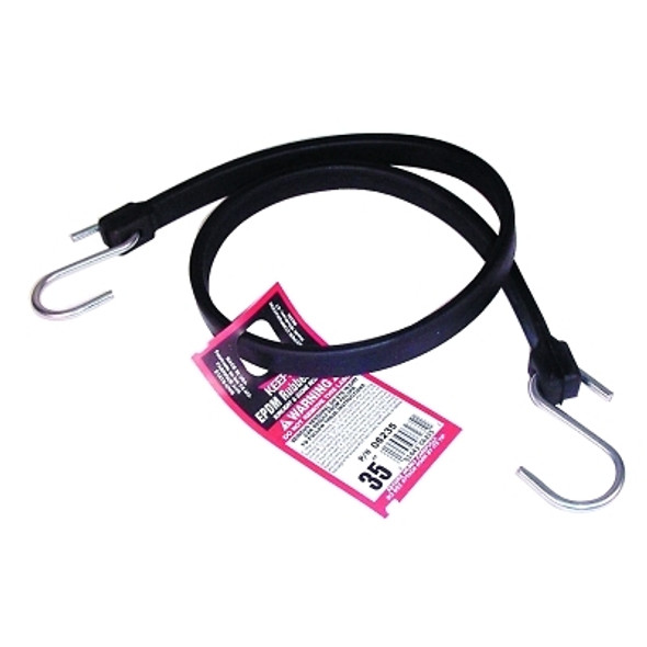 EPDM Rubber Strap, Zinc-Plated Steel Hooks, 35 in L