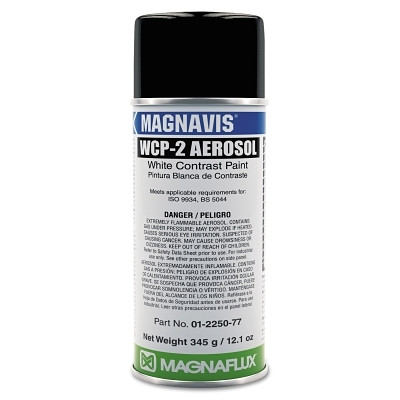 Magnavis WCP-2 Contrast Paint, 16 oz, Aerosol Can, White Pack of 12