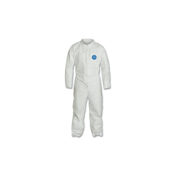 Tyvek® 400 Coverall, Serged Seams, Collar, Elastic Waist, Open Wrists/Ankles, Front Zipper, Storm Flap, White, 3X-Large