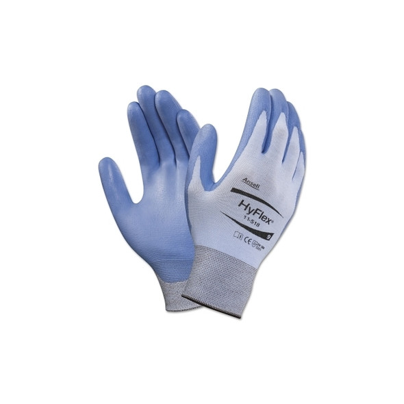 11-518 Polyurethane Palm Coated Gloves, Size 8, Blue/Gray