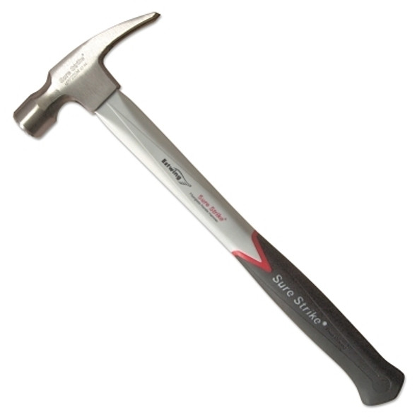 Sure Strike® Framing Hammer, Forged Steel, Cushion Grip Fiberglass Handle, 16 in OAL, 22 oz Head