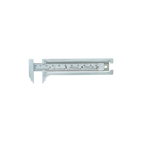 Pocket Calipers, 0 in/0 mm-3 in/75 mm, Stainless Steel