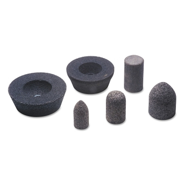 Resin Cones and Plugs, Type 17, 1 1/2 in Dia, 3 in Thick, 5/8 Arbor, 24 Grit Pack of 10
