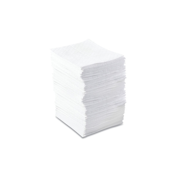 Oil-Only Sorbent Pad, Heavy-Weight, Absorbs 34 gal, 15 in x 17 in