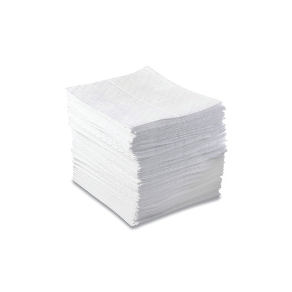 Oil-Only Sorbent Pad, Heavy-Weight, Absorbs 20.5 gal, 15 in x 17 in