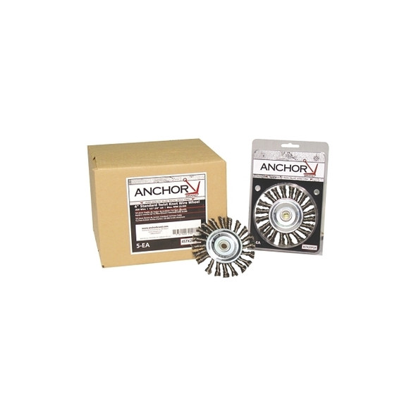 Stringer Bead Wheel Brush, 6 in D x 6 in W, 0.02 in Stainless Steel Wire