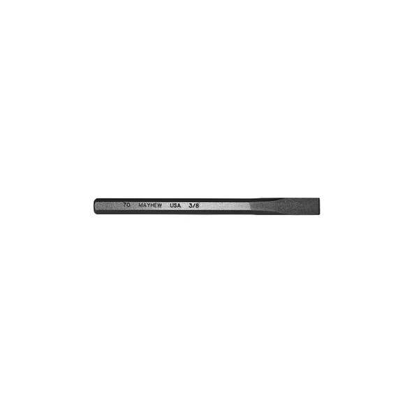 Cold Chisels, 5 1/2 in Long, 3/8 in Cut, Sand Blasted, 12 per box
